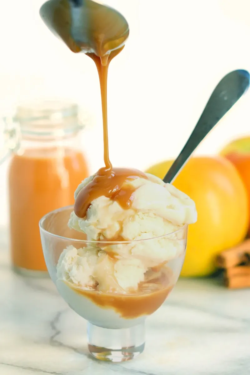 Cajeta Caramel Sauce over Vanilla Ice Cream