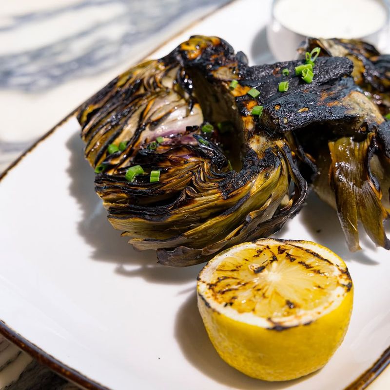 Grilled Artichoke Hearts With Lemon Aioli