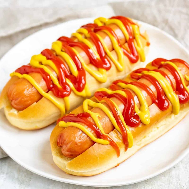 Hot Dog With Ketchup And Mustard