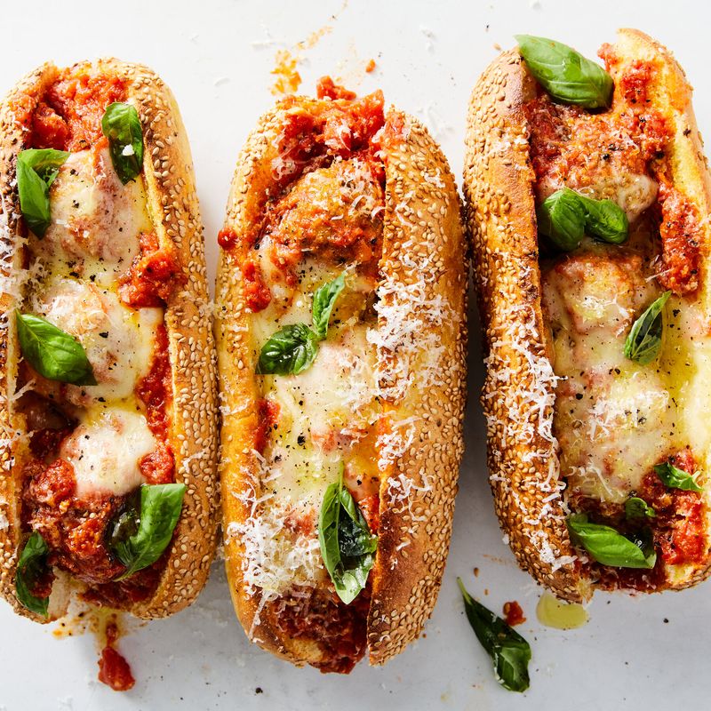 Meatball Sub With Melted Provolone