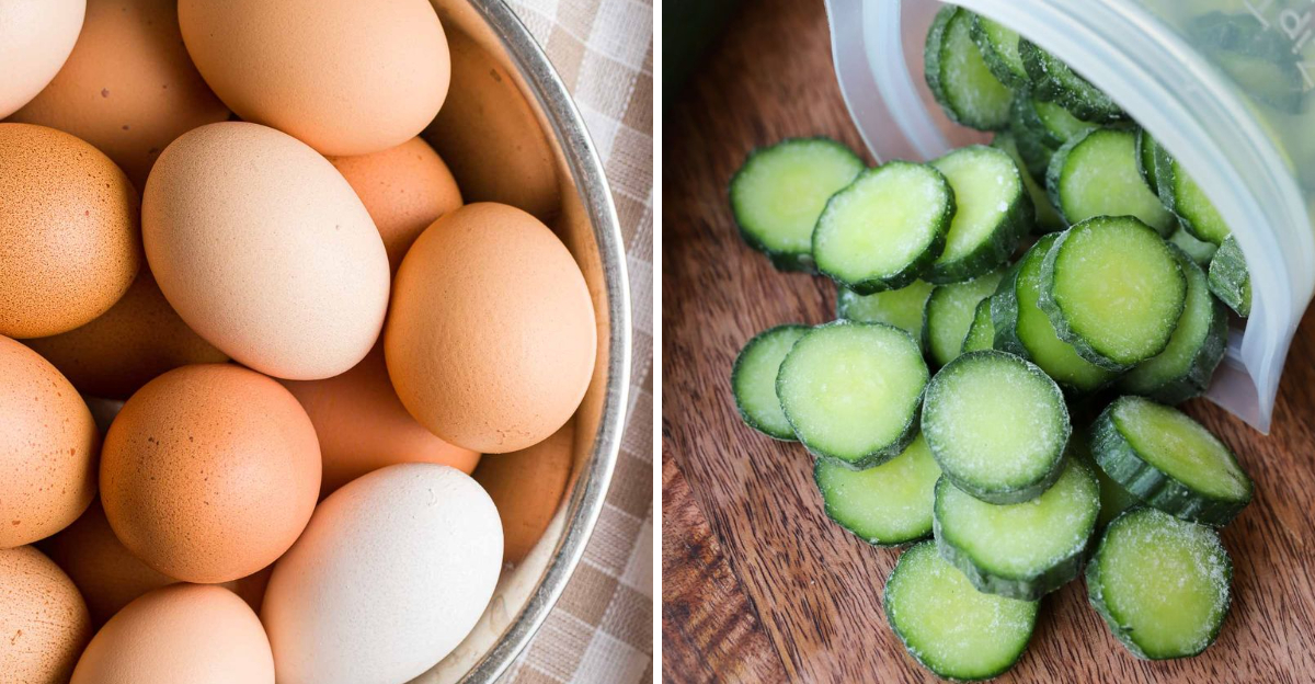 eggs and cucumbers