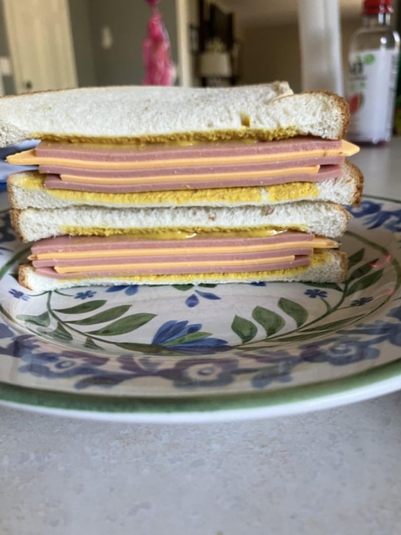 Bologna And American Cheese Sandwich