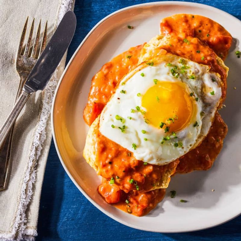 Alabama - Biscuits With Tomato Gravy And Eggs