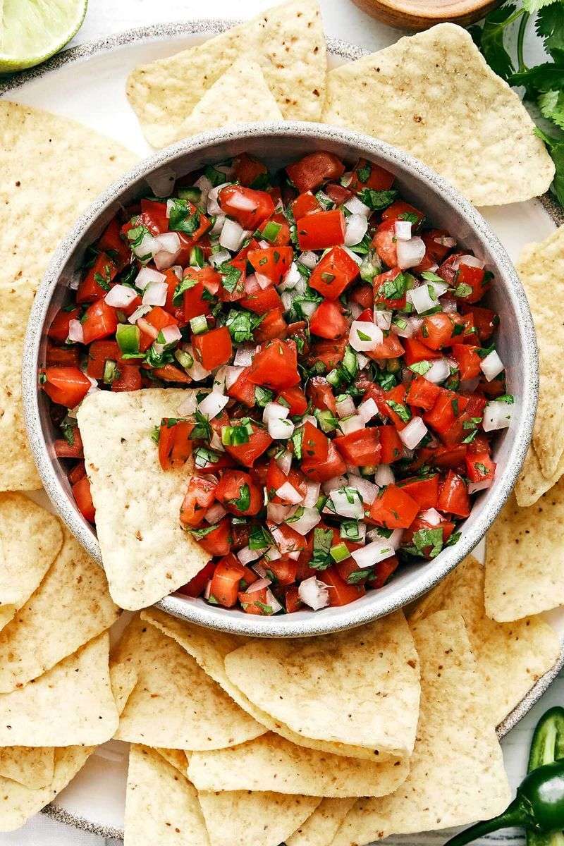 Pico De Gallo With Homemade Chips