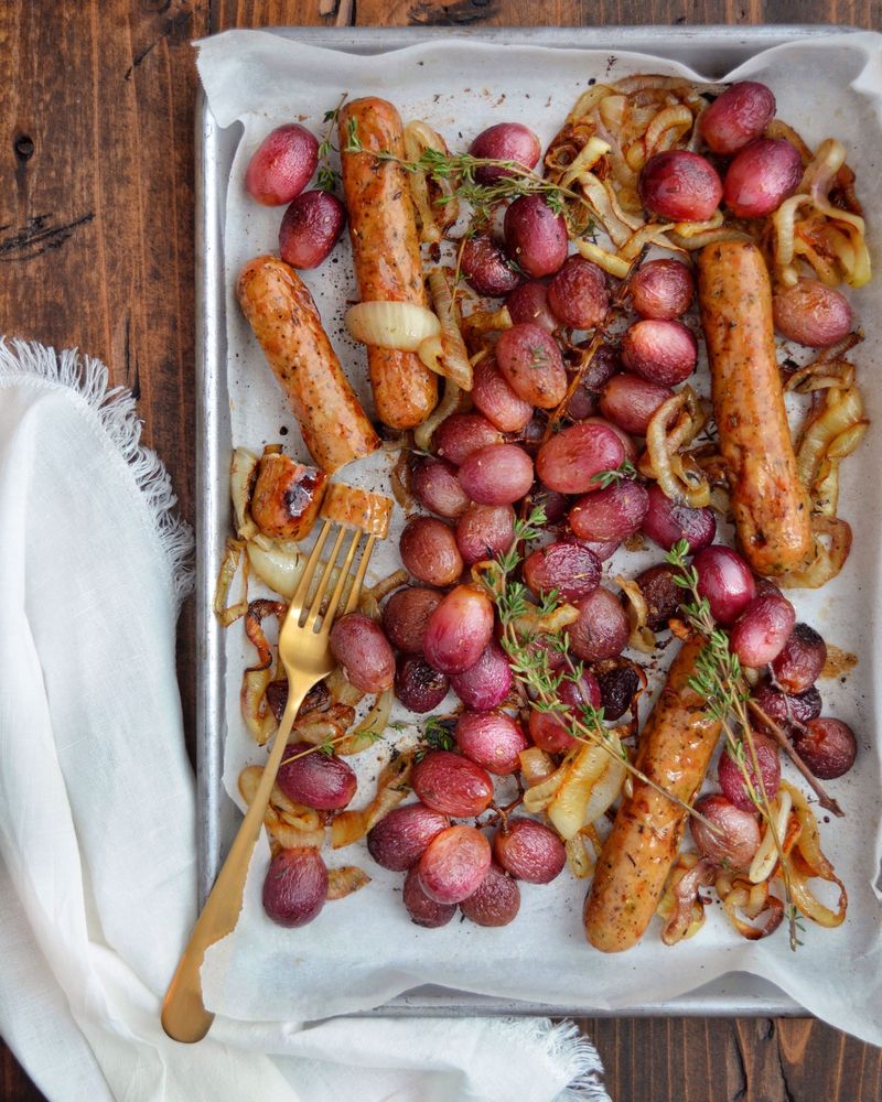 Roasted Sausage And Grapes