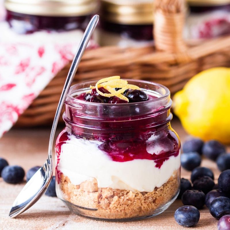 No-Bake Blueberry Cheesecake Jars