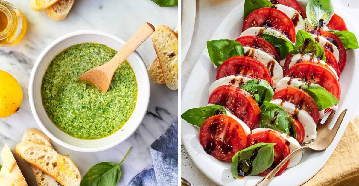 fresh basil tips