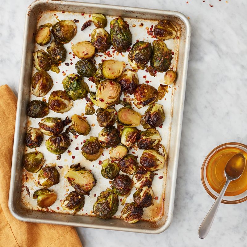 Crispy Roasted Brussels Sprouts With Honey