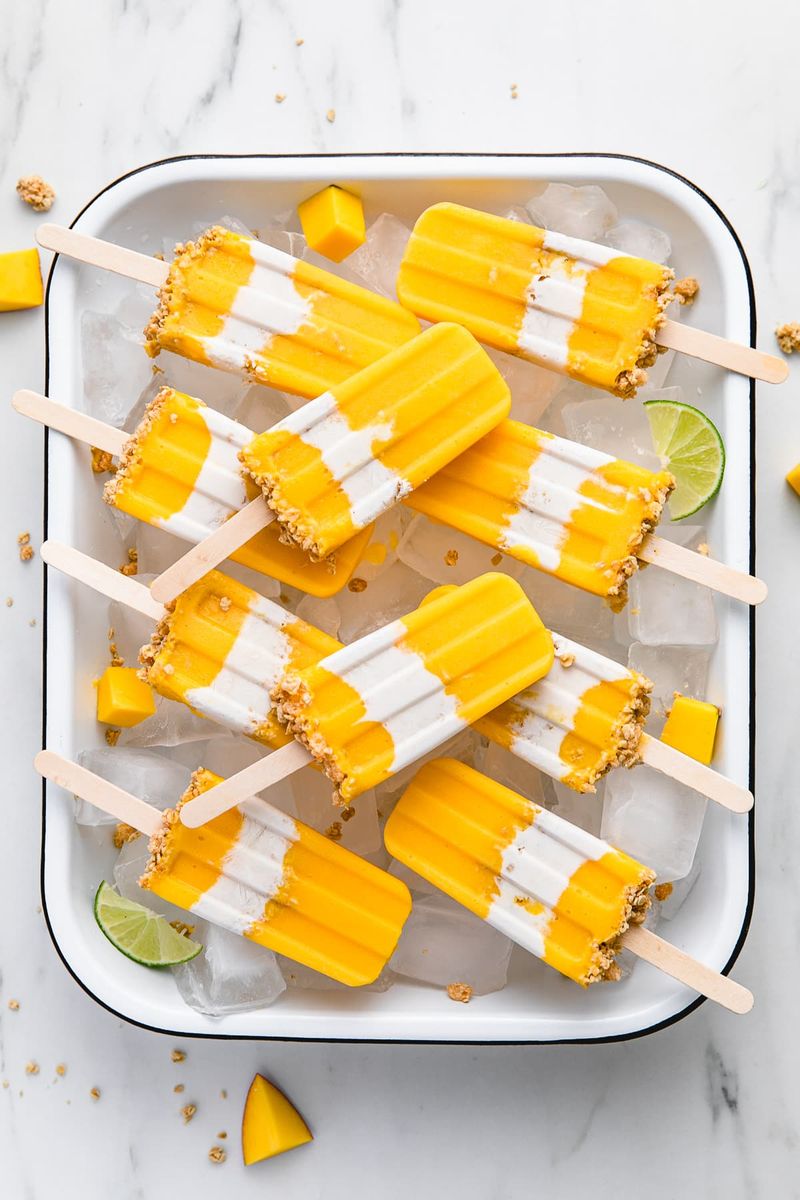 Creamy Vegan Mango Coconut Popsicles