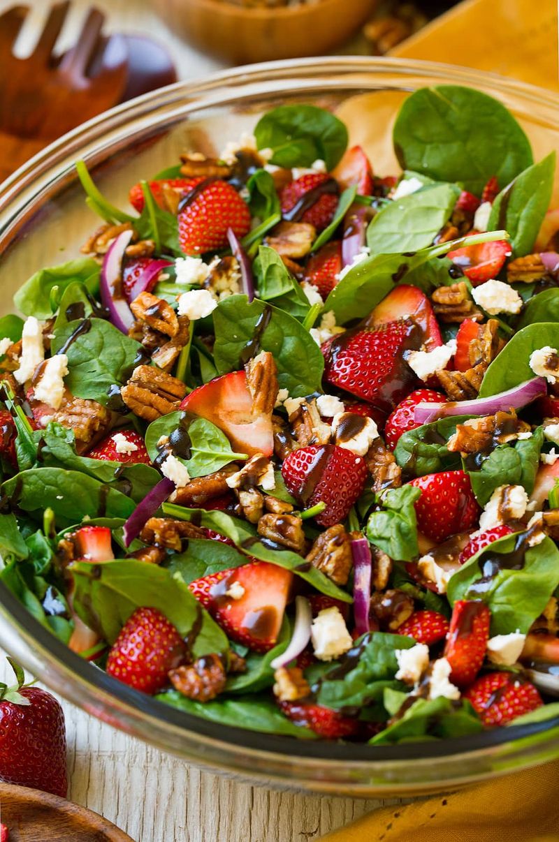 Strawberry Spinach Salad With Balsamic Glaze