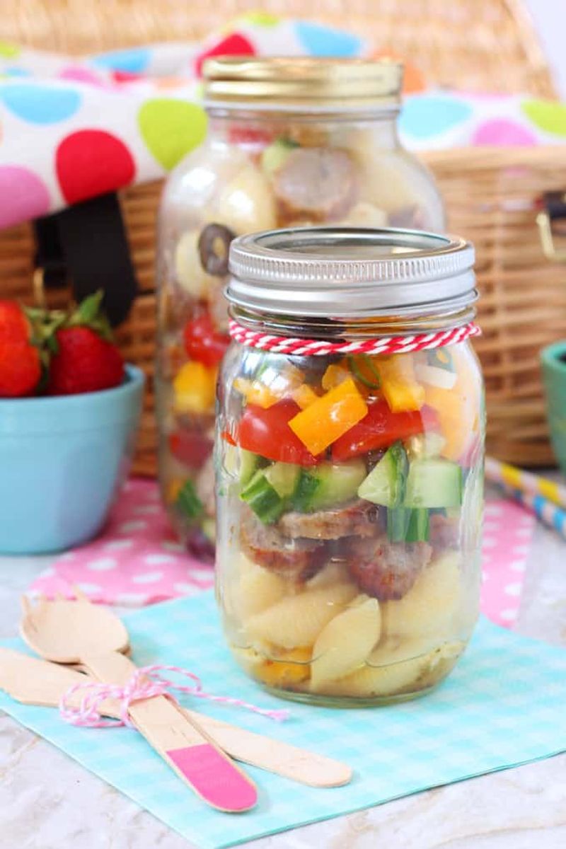 Mason Jar Pasta Salad