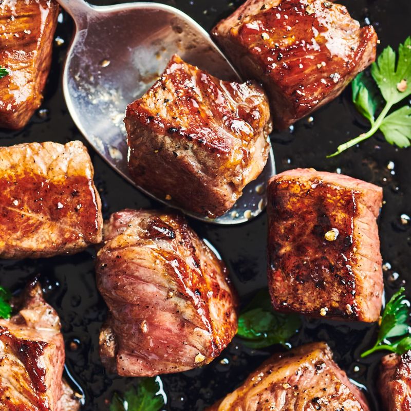 Bourbon-Glazed Steak Strips