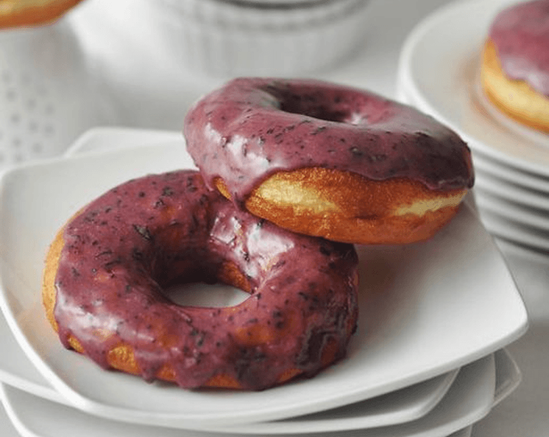 Blueberry Basil Glazed Donuts