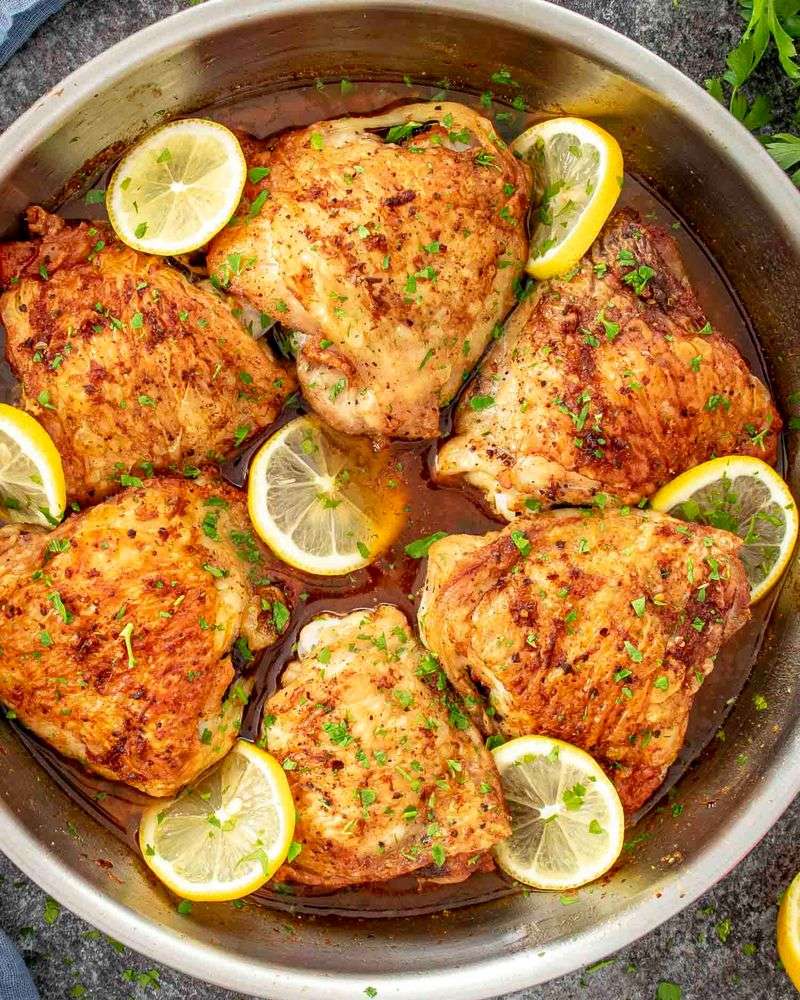Lemon Garlic Butter Chicken Thighs