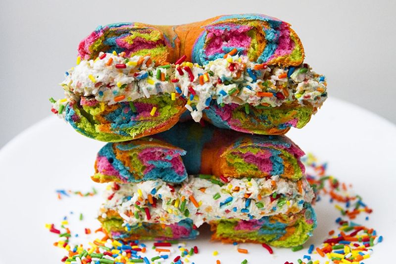 Psychedelic Rainbow Bagels