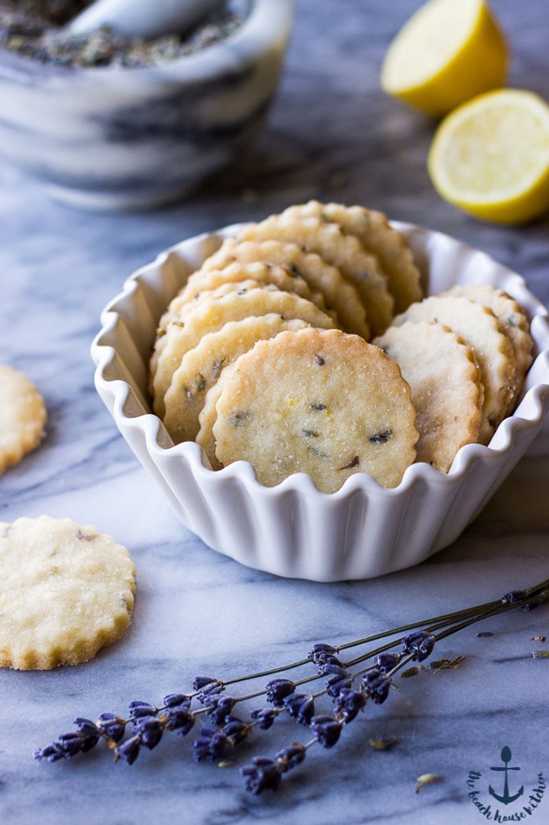 Lemon Lavender Shortbread Cookies