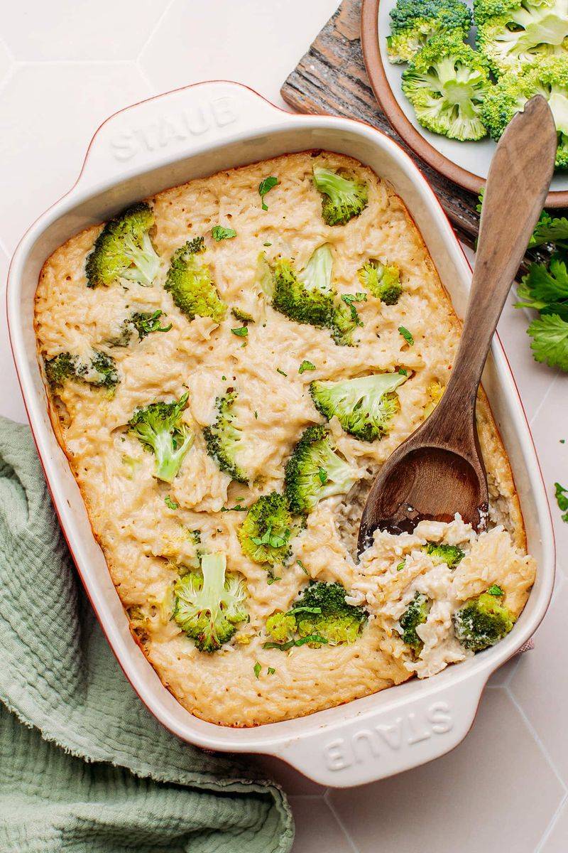 Creamy Vegan Broccoli Rice Casserole