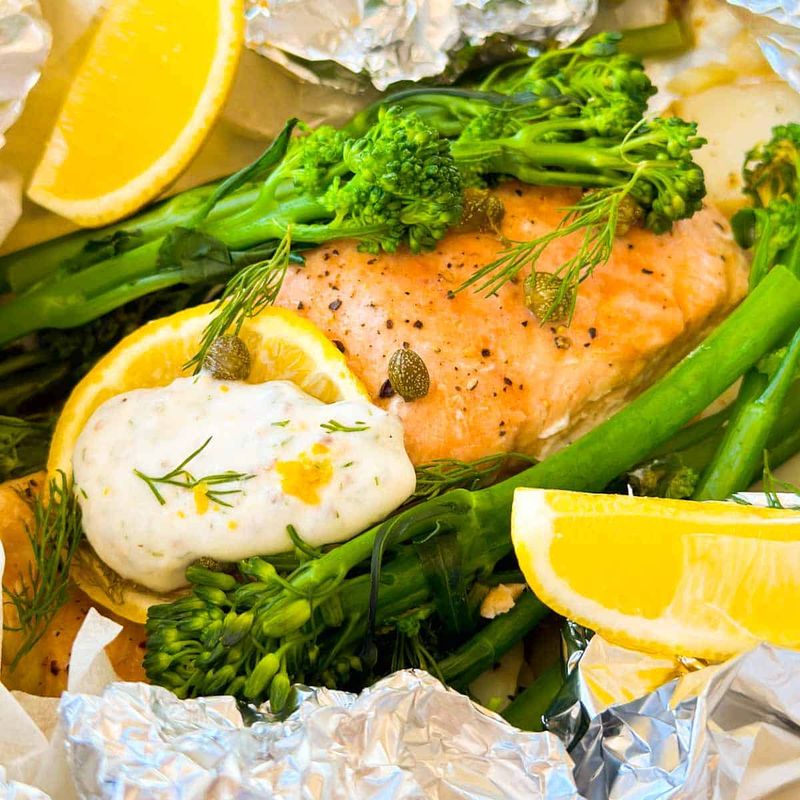 Lavender Lemon Salmon With Spring Vegetables