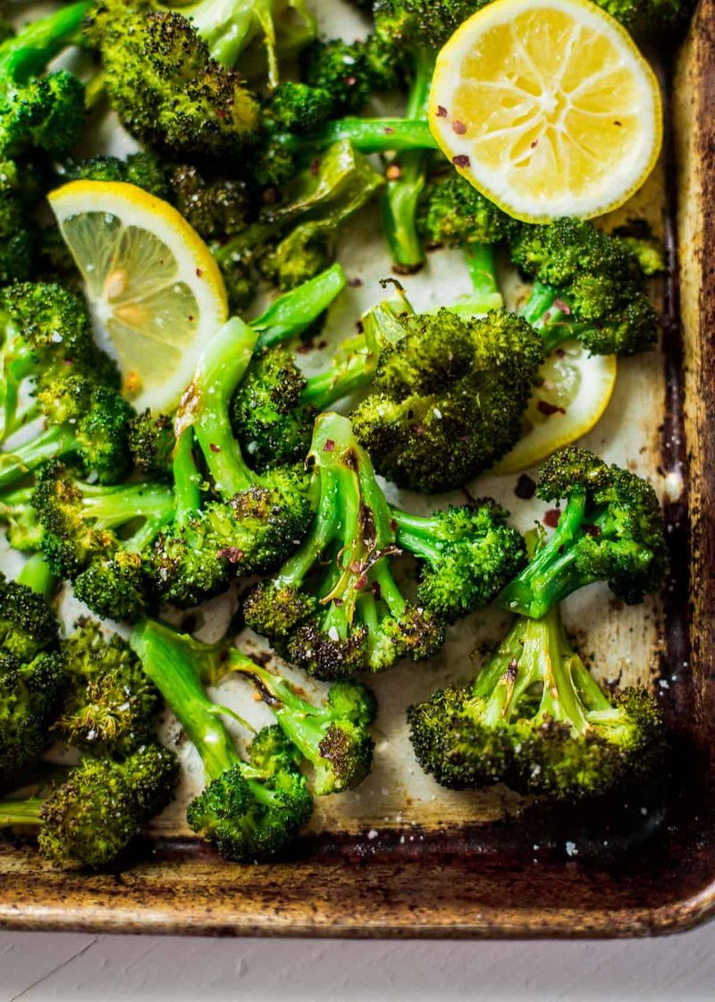 Sheet Pan Roasted Broccoli With Garlic And Lemon