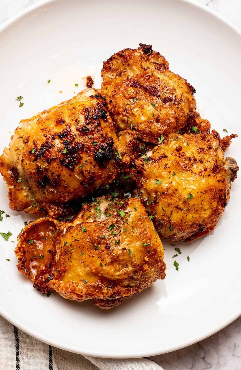 Crispy Chicken Thigh With Garlic Butter