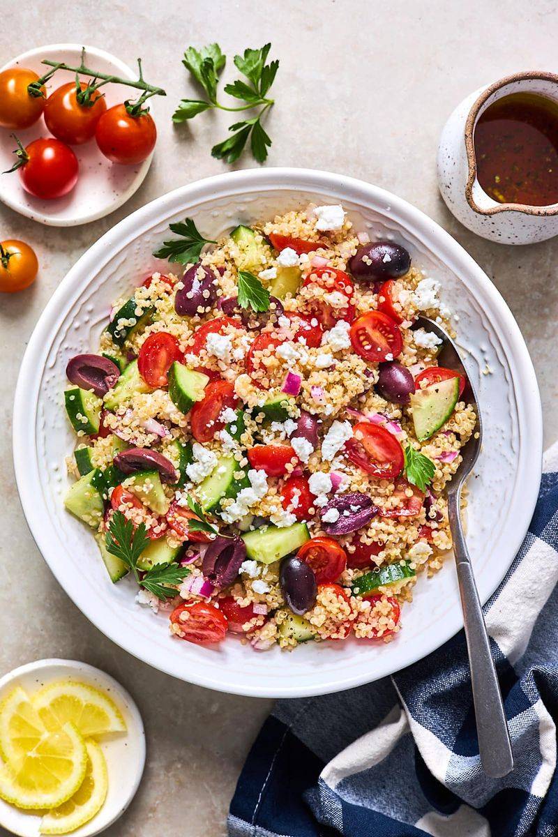 Mediterranean Quinoa Salad With Feta And Olives