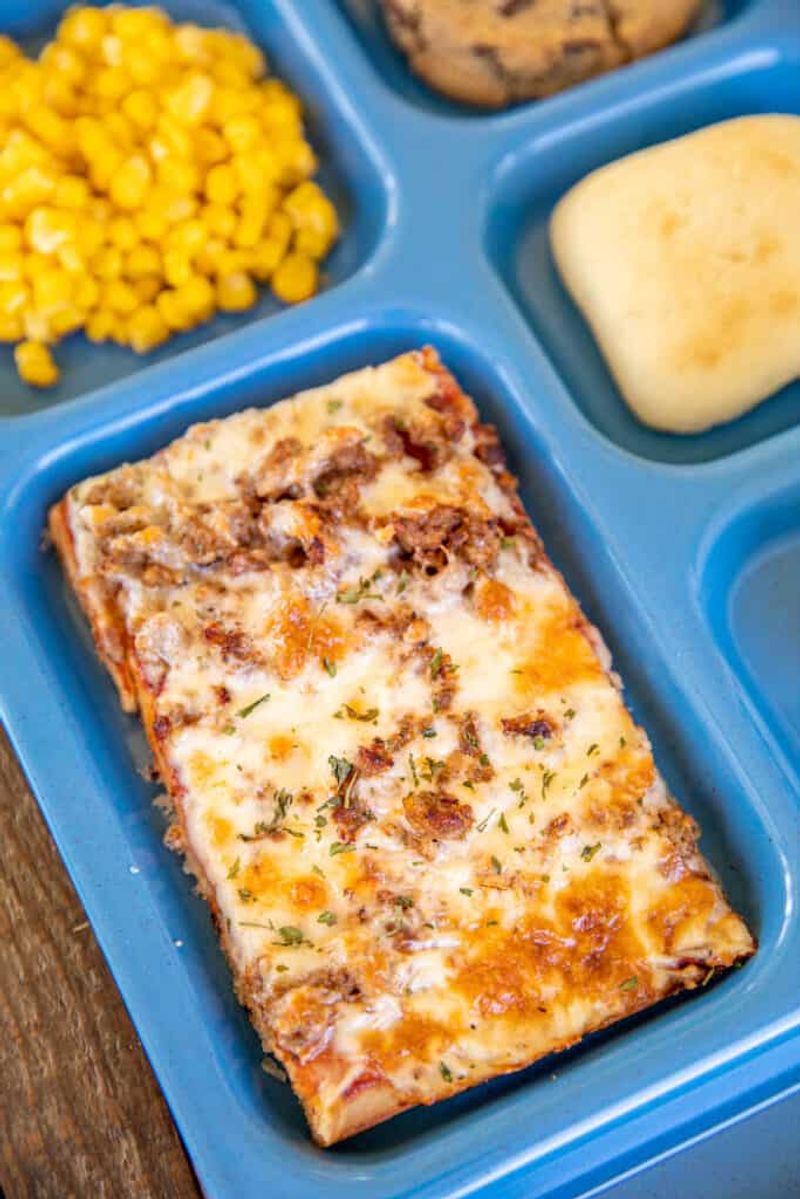 School Cafeteria Rectangle Pizza