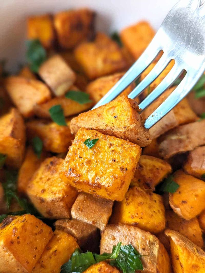 Baked Sweet Potato Cubes