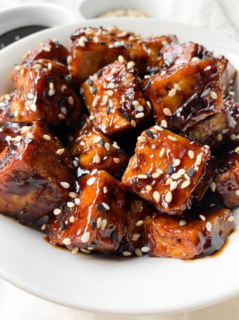 Crispy Tofu With Honey Soy Glaze