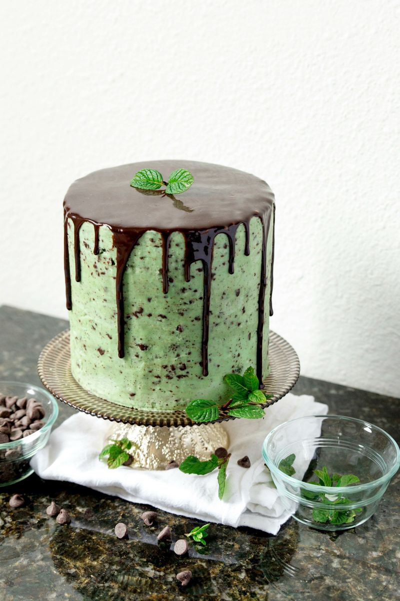 Fresh Mint Chocolate Chip Cake