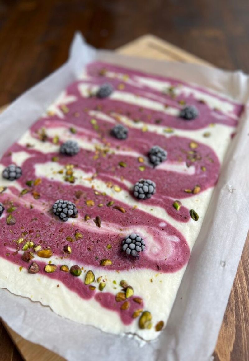 Blackberry Swirl Frozen Yogurt Bark