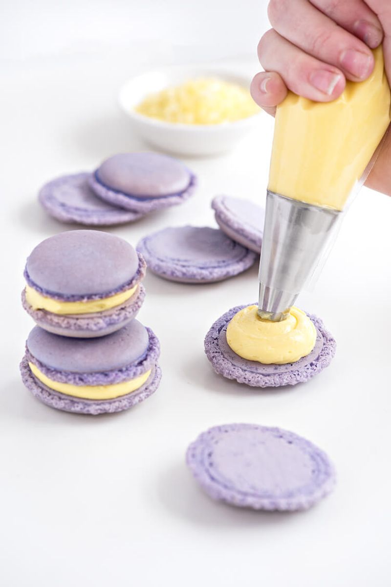 Violet Macarons With Honey Buttercream