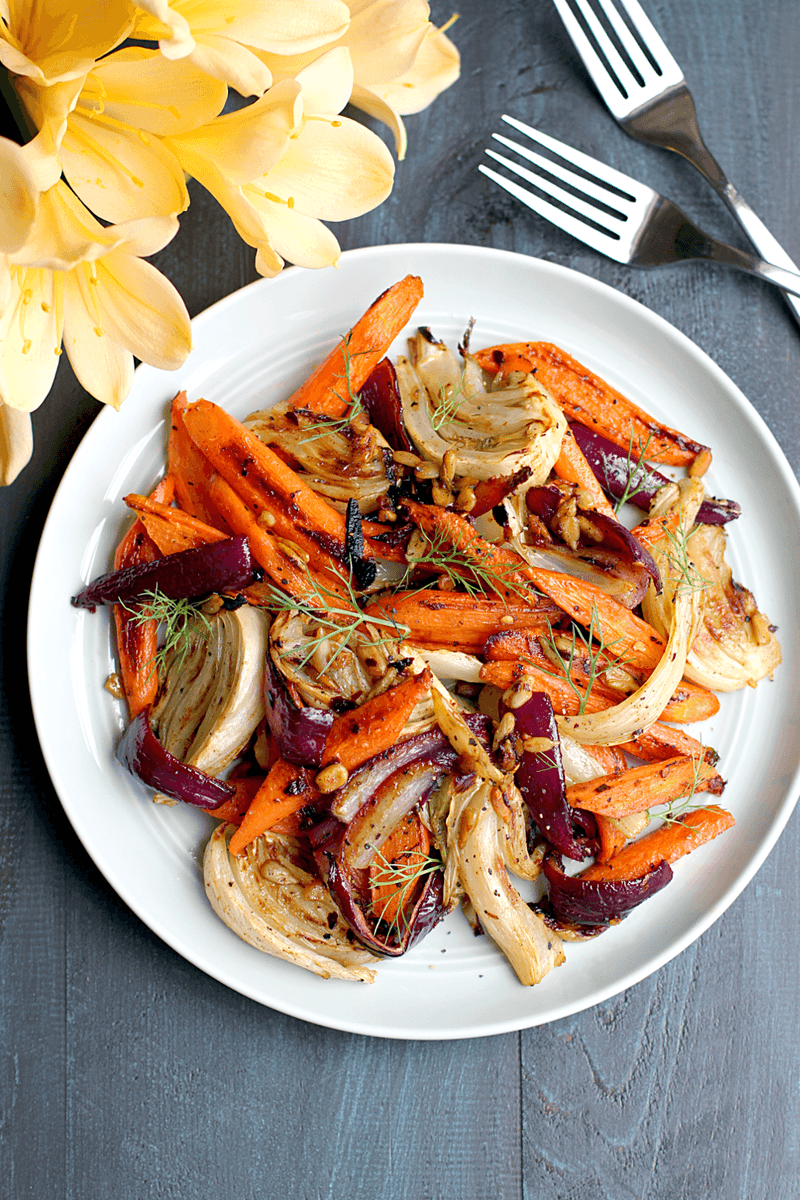 Honey Glazed Carrot And Fennel Roast