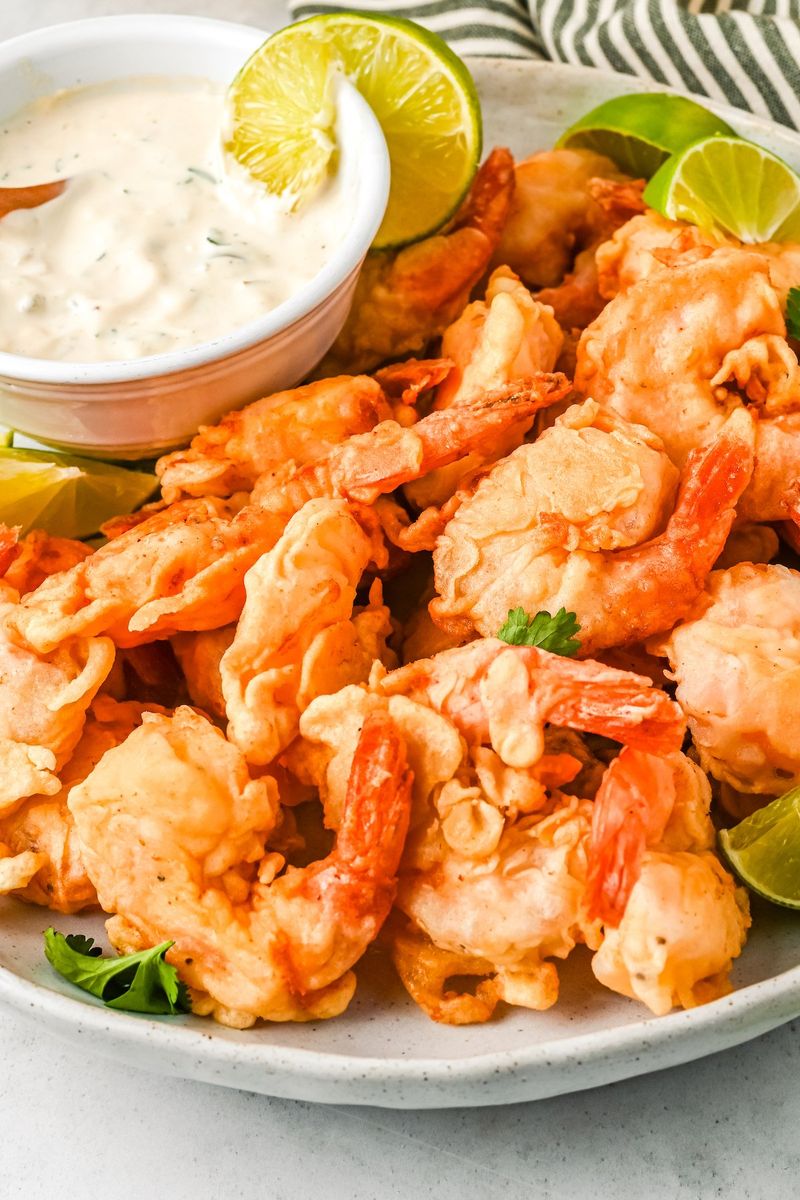 Beer-Battered Scampi With Citrus Aioli