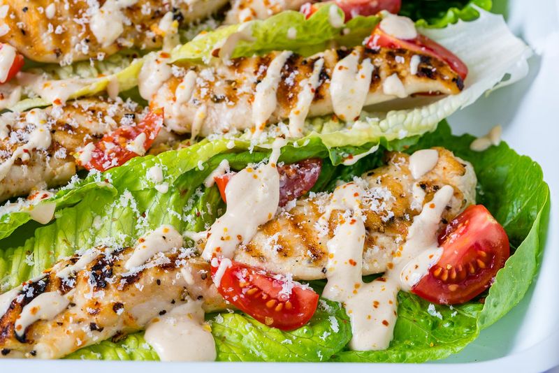 Grilled Chicken Caesar Lettuce Boats