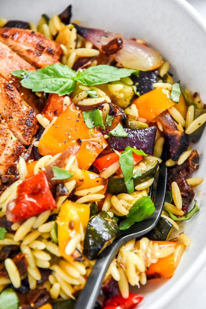 Roasted Veggie Orzo Salad