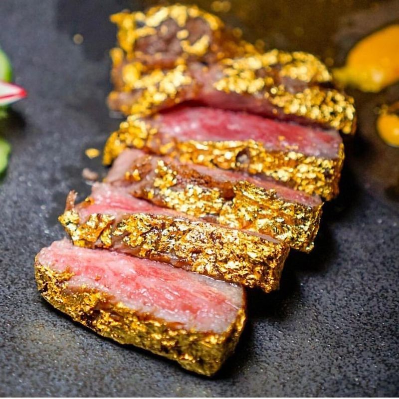 Gold-Covered Foods: Metallic Monstrosity