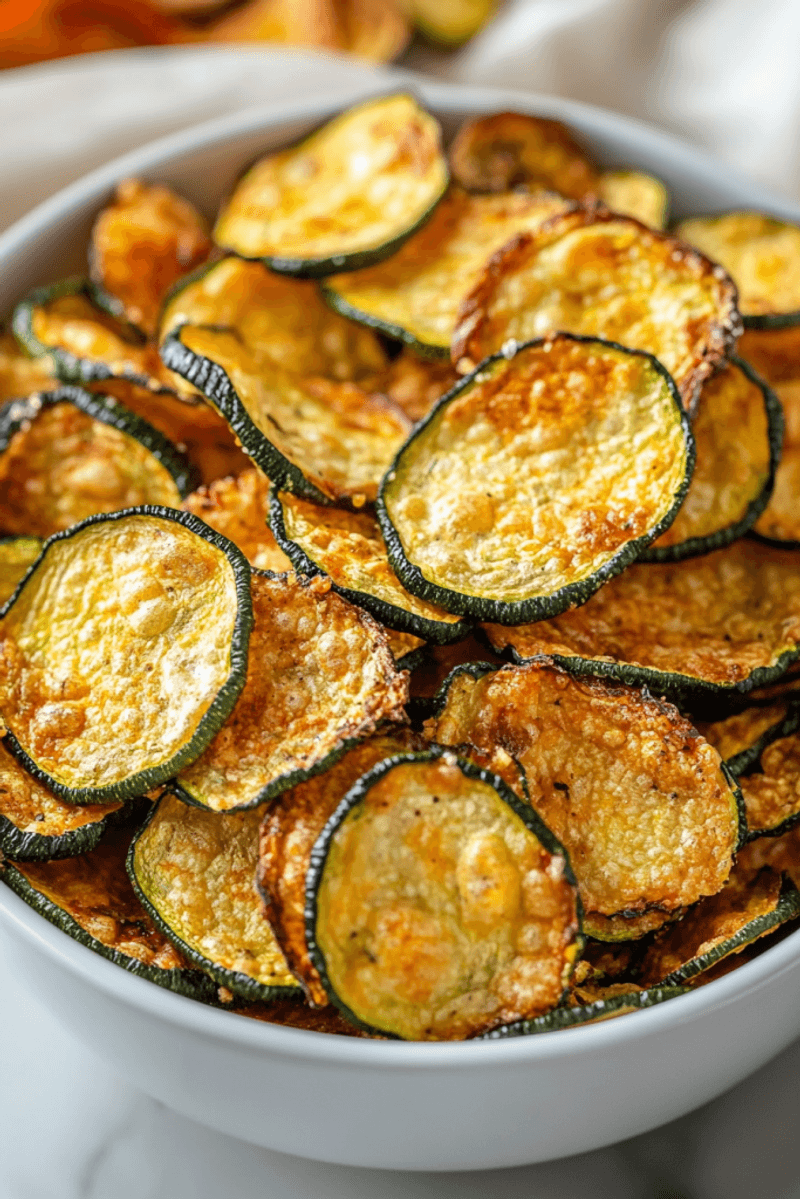 Pasta Chips Made With Air-Fried Zucchini Slices