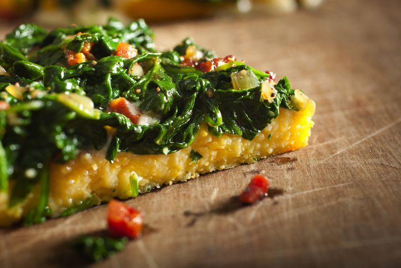 White Pizza Polenta Squares