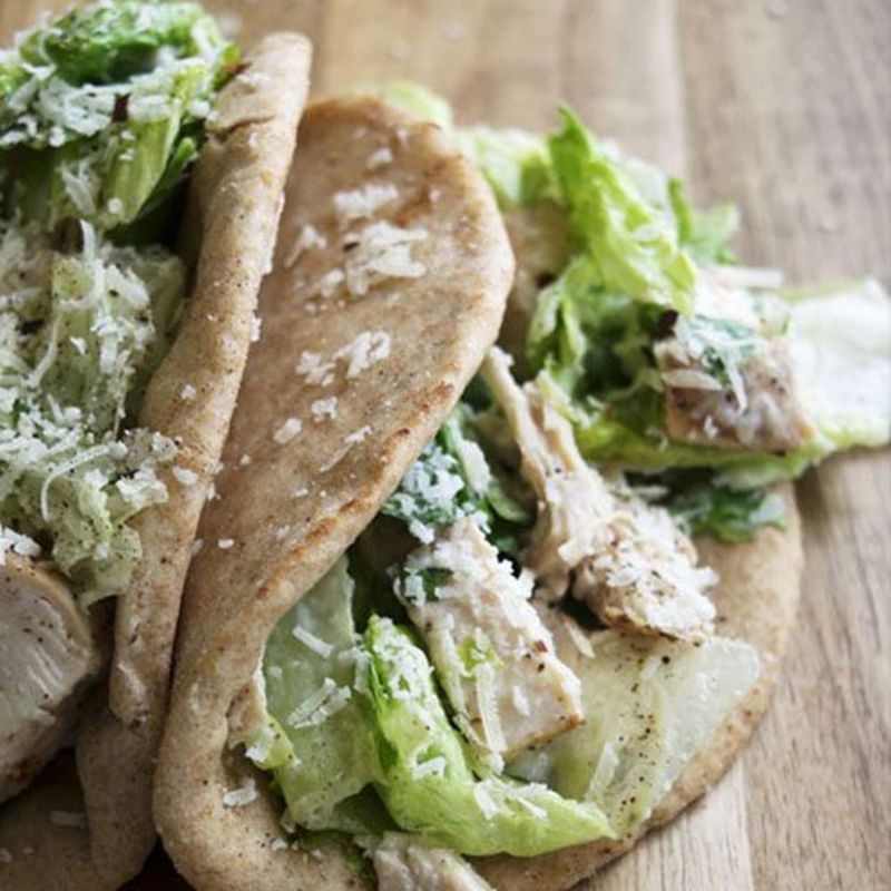 Chicken Caesar Pita Pockets