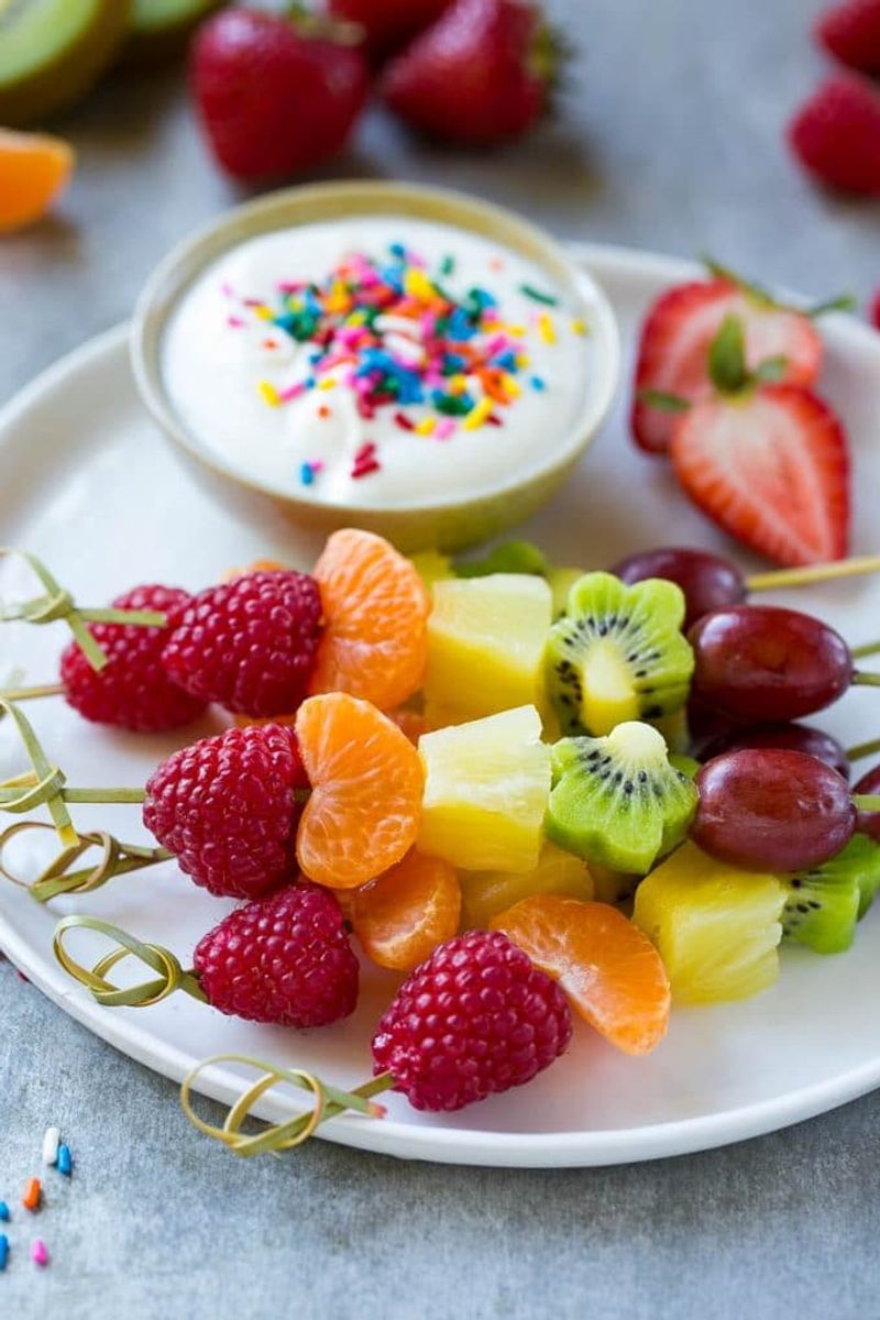 Fruit Kabobs With Marshmallow Dip