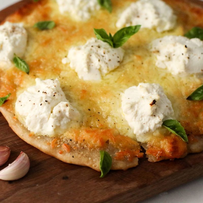 White Pizza With Ricotta And Garlic