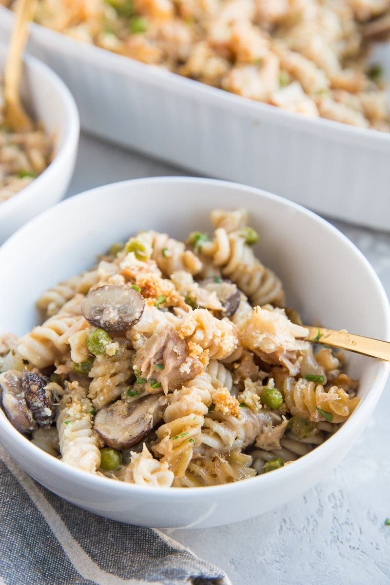 Creamy Vegan Tuna Noodle Casserole (With Chickpeas)