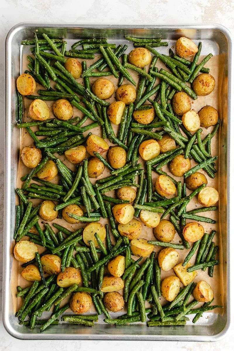Crispy Parmesan Green Beans And Potatoes