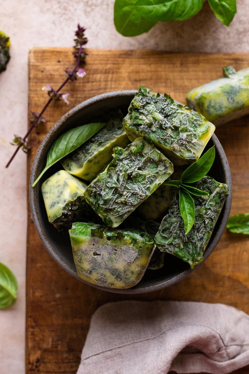 Freeze Basil Cubes