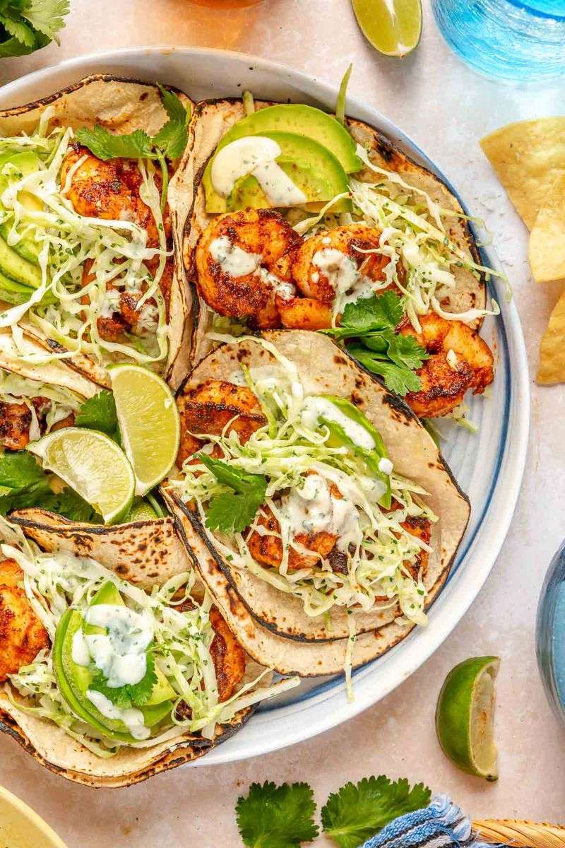 Shrimp Tacos With Cilantro-Lime Slaw