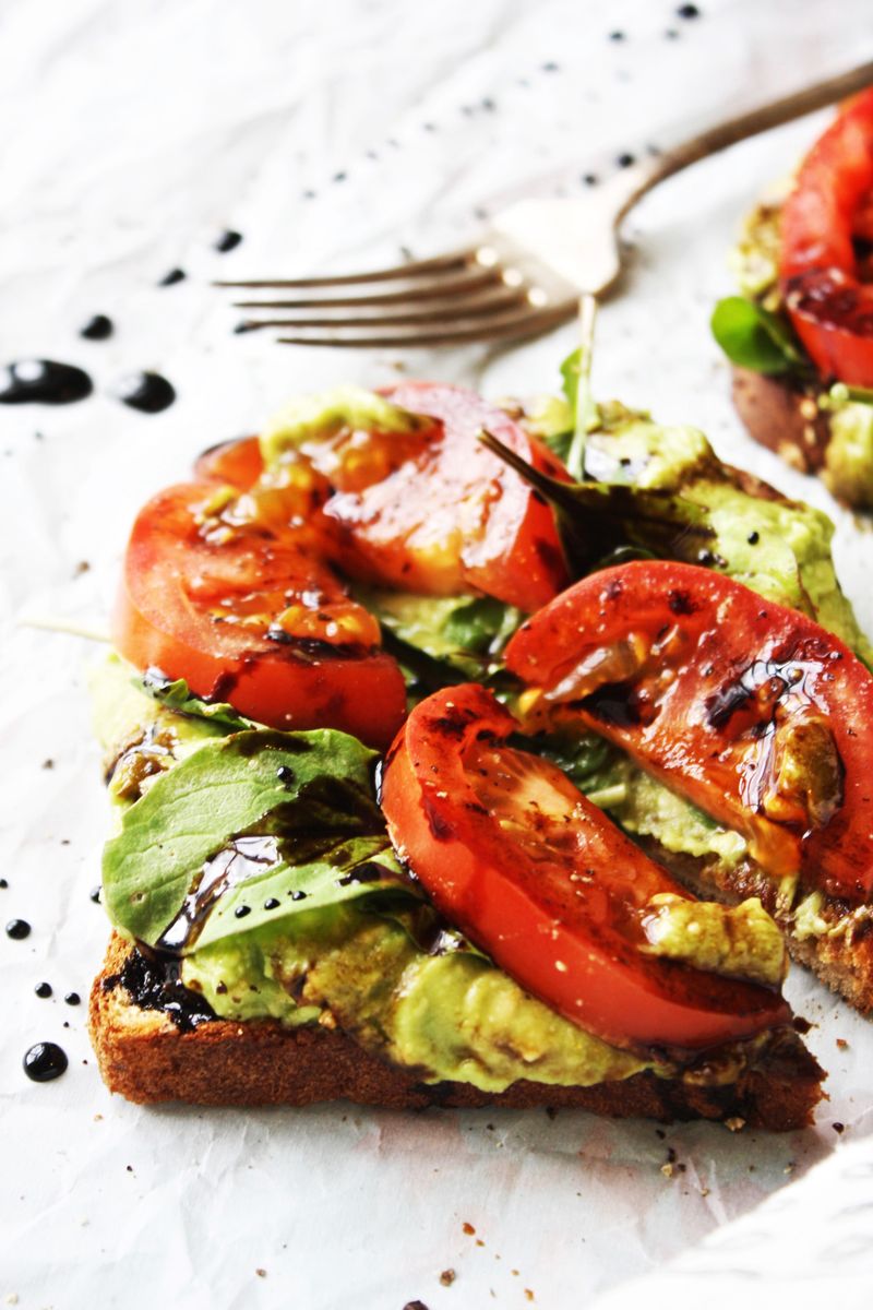 Avocado Toast With Tomato And Balsamic