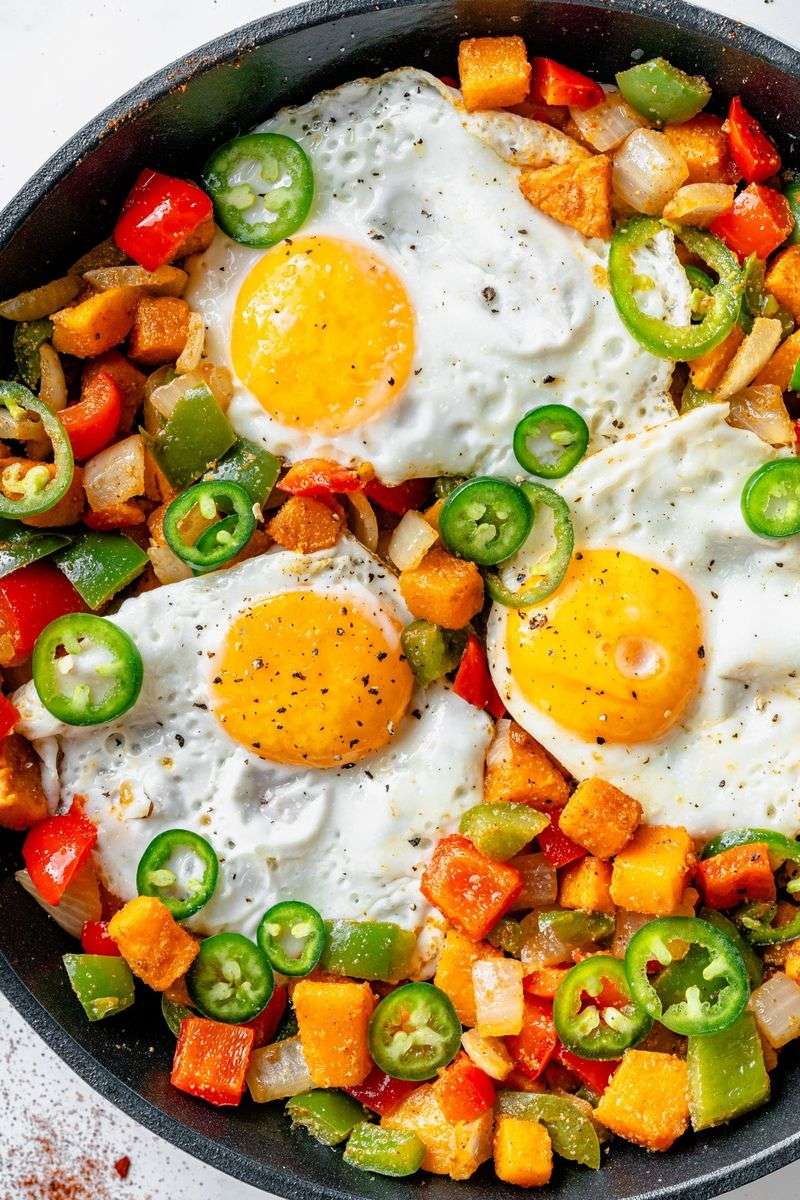 Simple Veggie Hash With Fried Egg