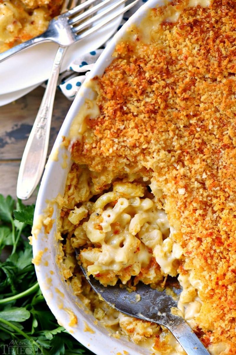 Parmesan-Topped Baked Mac And Cheese