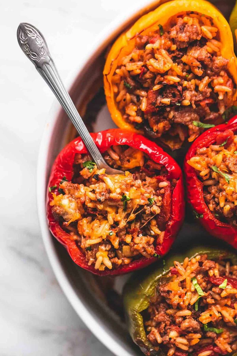 Fire-Roasted Stuffed Bell Peppers