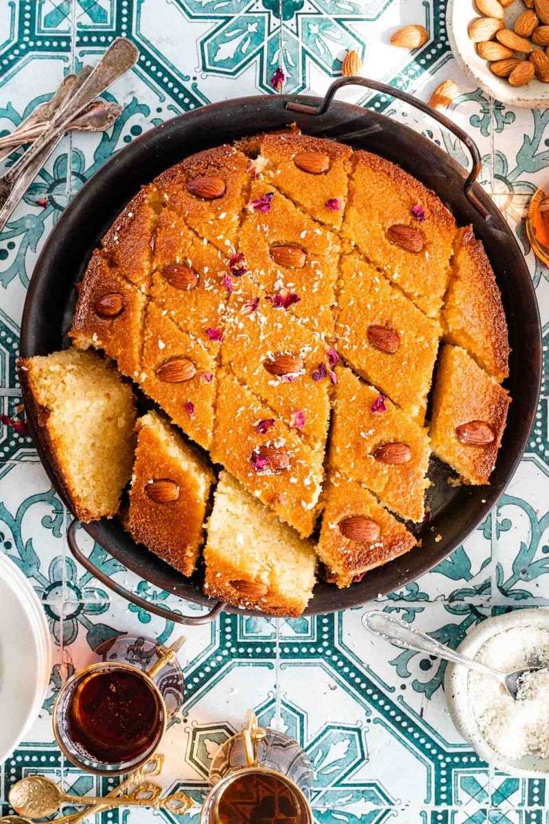 Basbousa With Milk Syrup